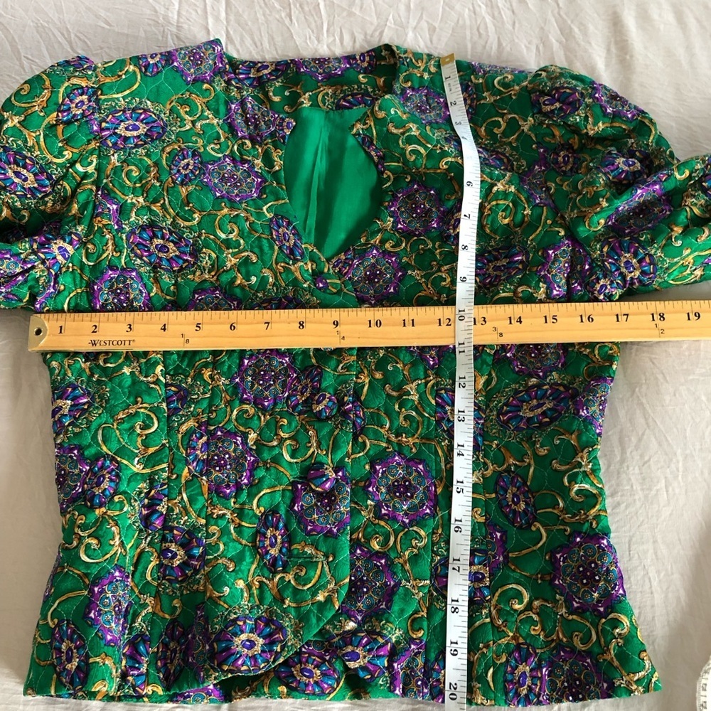 Vintage Emerald and Violet Brocade Blazer - Picture 8 of 8